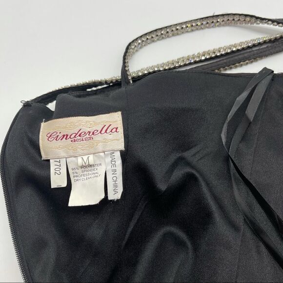 Cinderella Design Studded One Shoulder Black Long Gown MEDIUM - Picture 11 of 16
